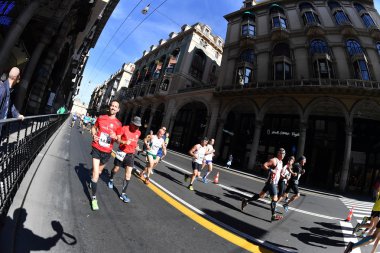 Genoa, İtalya - Nisan, 24 2016 - yıllık sigara rekabetçi Maratonu