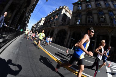 Genoa, İtalya - Nisan, 24 2016 - yıllık sigara rekabetçi Maratonu