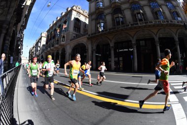 Genoa, İtalya - Nisan, 24 2016 - yıllık sigara rekabetçi Maratonu