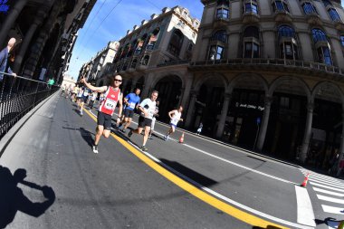 Genoa, İtalya - Nisan, 24 2016 - yıllık sigara rekabetçi Maratonu
