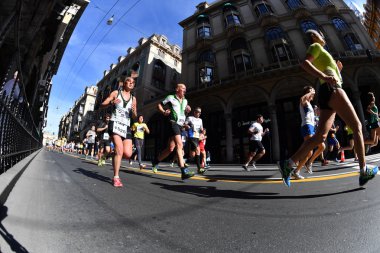 Genoa, İtalya - Nisan, 24 2016 - yıllık sigara rekabetçi Maratonu