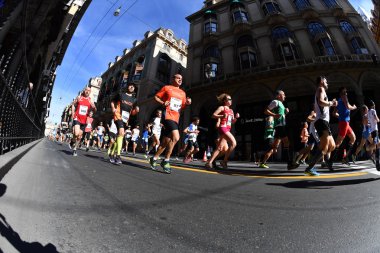 Genoa, İtalya - Nisan, 24 2016 - yıllık sigara rekabetçi Maratonu