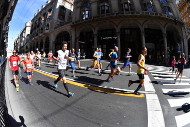 Genoa, İtalya - Nisan, 24 2016 - yıllık sigara rekabetçi Maratonu