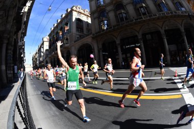Genoa, İtalya - Nisan, 24 2016 - yıllık sigara rekabetçi Maratonu