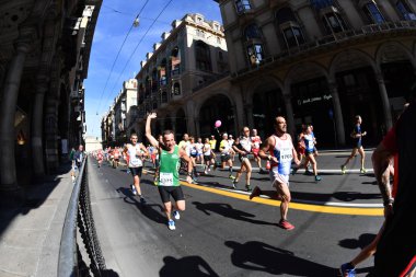 Genoa, İtalya - Nisan, 24 2016 - yıllık sigara rekabetçi Maratonu