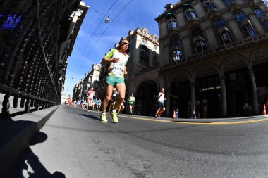 Genoa, İtalya - Nisan, 24 2016 - yıllık sigara rekabetçi Maratonu