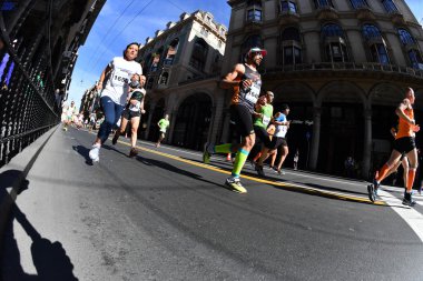 Genoa, İtalya - Nisan, 24 2016 - yıllık sigara rekabetçi Maratonu