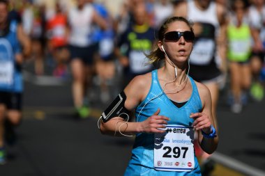 Genoa, İtalya - Nisan, 24 2016 - yıllık sigara rekabetçi Maratonu