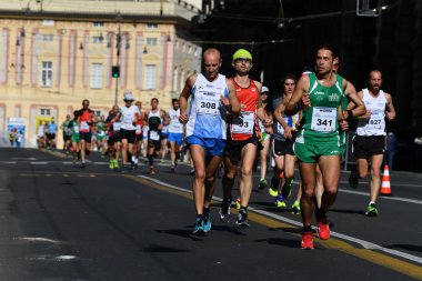 Genoa, İtalya - Nisan, 24 2016 - yıllık sigara rekabetçi Maratonu