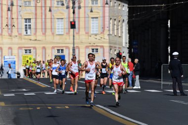 Genoa, İtalya - Nisan, 24 2016 - yıllık sigara rekabetçi Maratonu