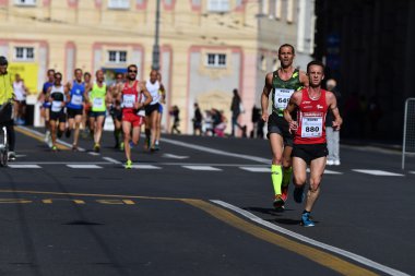 Genoa, İtalya - Nisan, 24 2016 - yıllık sigara rekabetçi Maratonu