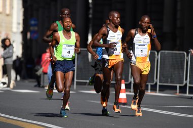 Genoa, İtalya - Nisan, 24 2016 - yıllık sigara rekabetçi Maratonu