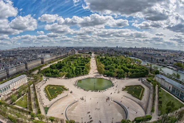 Paris champs elysee vue aérienne — Photo