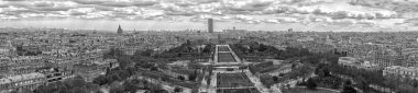 Paris hava görünümünü manzara panorama b&w içinde