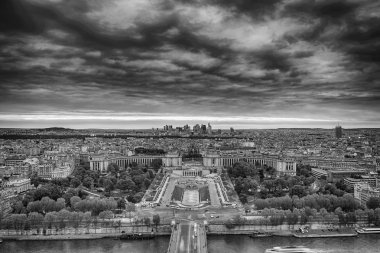 Paris hava görünümünü manzara panorama b&w içinde