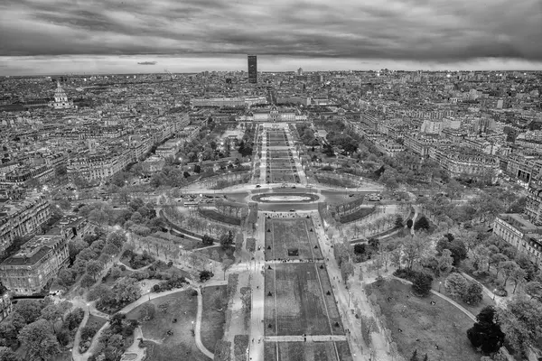 Paris hava görünümünü manzara panorama b&w içinde
