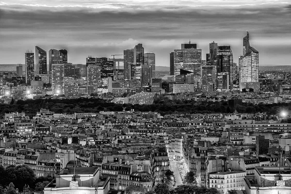 Paris letecký pohled na panorama krajiny v b&w — Stock fotografie