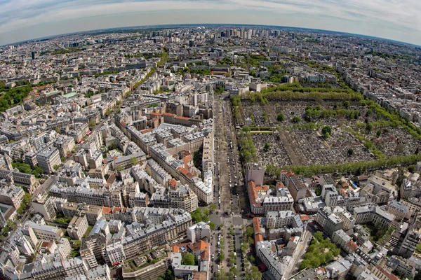 Paříž, budování město pohledu letecké krajiny od montparnasse — Stock fotografie