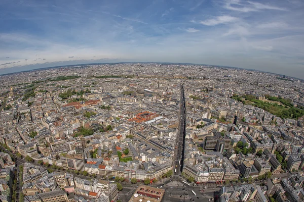 Paryż, budowanie miasta widok aerial krajobraz z wieży — Zdjęcie stockowe