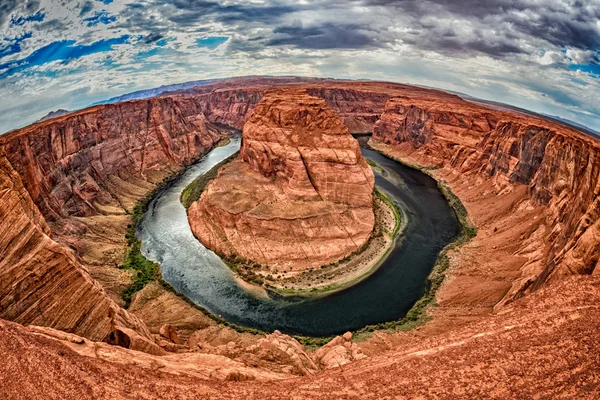 Ferro di cavallo curva colorado vista sul fiume 360 panorama — Foto Stock