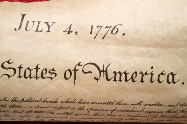 Declaration of independence 4th july 1776 close up — Stock Photo, Image