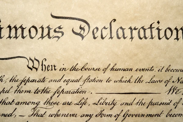 4. července 1776 deklarace nezávislosti zblízka — Stock fotografie
