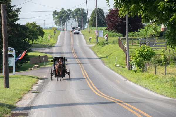 LANCASTER, USA - 25 GIUGNO 2016 - Amish people in Pennsylvania — Foto Stock