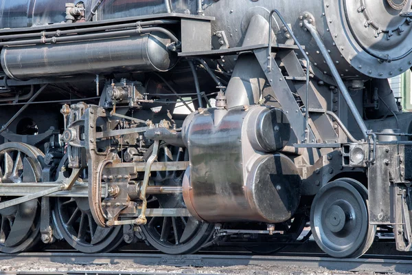 Stará parní stroj železa vlaku podrobně zblízka — Stock fotografie