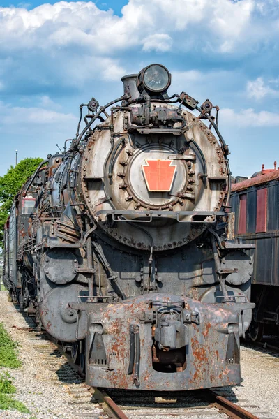 Stará parní stroj železa vlaku podrobně zblízka — Stock fotografie