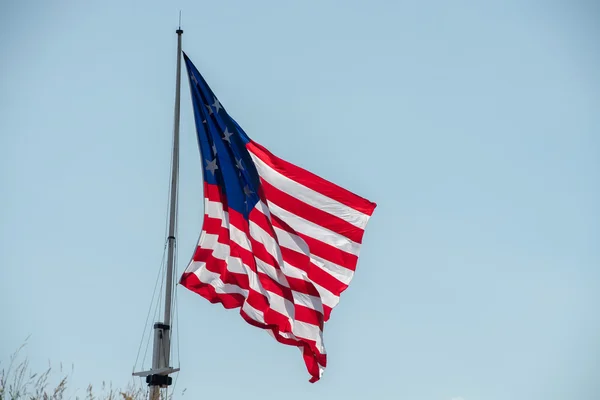 Fort mchenry Baltimore usa flag while waving — стоковое фото