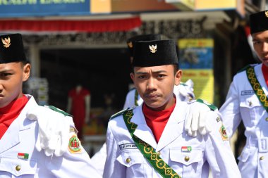 Ülkenin her yerinde Ubud, Endonezya - 17 Ağustos 2016 - Bağımsızlık günü kutluyor