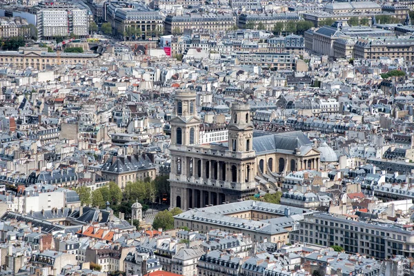 Paryż błękitne niebo widok z lotu ptaka krajobraz panorama — Zdjęcie stockowe
