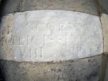 Cenova Aziz Matthew San Matthio Eski Tarihi Kilise Latince yazılar ve dekorasyonlar