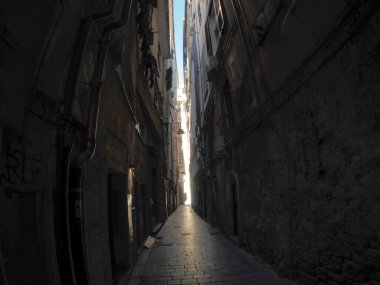 Genova tarihi sarayı ve eski kasaba manzaralı binalar