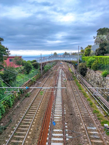 Rails Genua Sant Ilario Dorp — Stockfoto