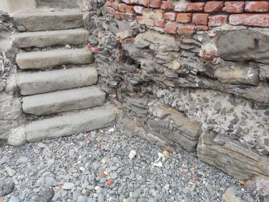 Boccadasse Genoa Deniz manzaralı eski köy merdivenleri