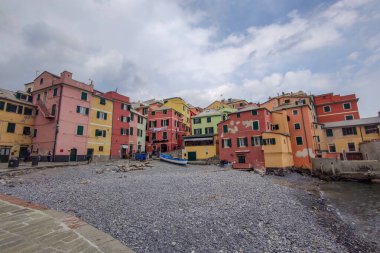 Boccadasse Genoa Bölgesi Deniz manzaralı eski bir köy