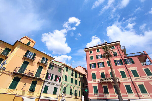 varazze medieval old village painted houses by the sea in liguria italy