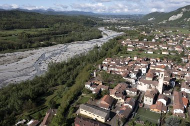 Borghetto di Borbera Pemonte İtalya Köyü hava manzarası