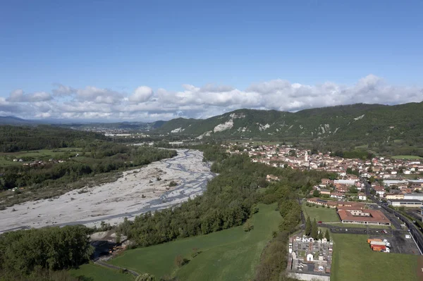 Borghetto Borbera Pemonte Talya Köyü Hava Manzarası — Stok fotoğraf