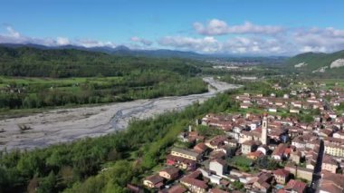 Borghetto di Borbera Pemonte İtalya Köyü hava manzarası
