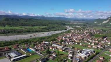 Borghetto di Borbera Pemonte İtalya Köyü hava manzarası