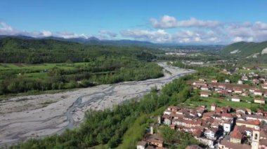 Borghetto di Borbera Pemonte İtalya Köyü hava manzarası