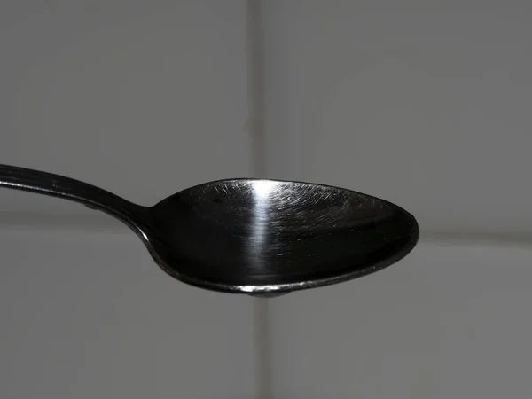 Empty Spoon Close Macro Detail — Stock Photo, Image