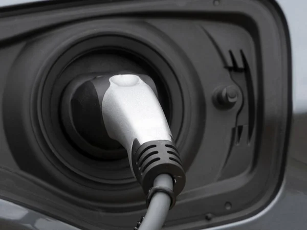 Electric Car Charging Plug Detail Close — Stock Photo, Image