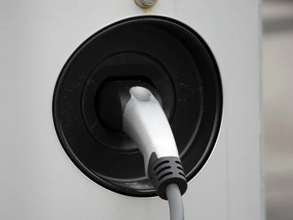 Electric Car Charging Plug Detail Close — Stock Photo, Image