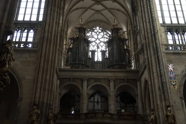 Praga Domo Casta Santo Vitus Iglesia Interior Detalle Cerca — Foto de Stock