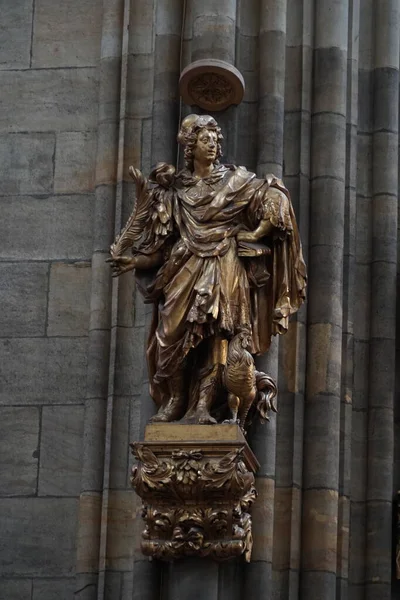 Praga Dome Casta Santo Vitus Igreja Interior Detalhe Close — Fotografia de Stock