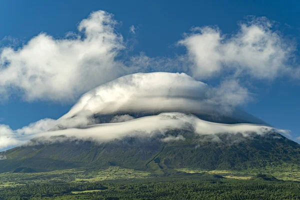 Pico Île Azores Volcan Vue Aérienne Panorama — Photo