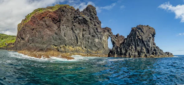 Faial Pico Island Azores Lava Cliffs Rocks Ocean — Stock Photo, Image